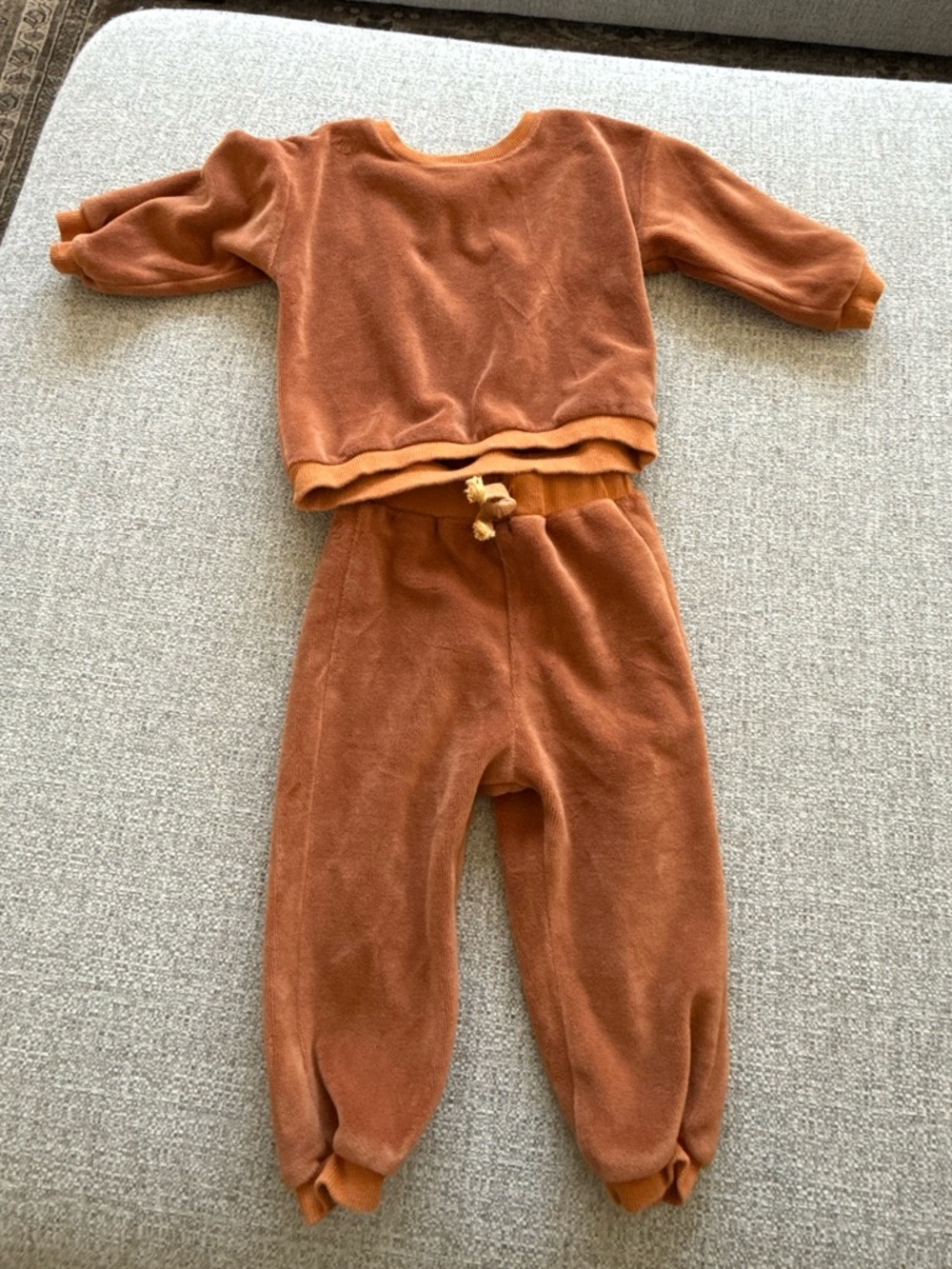 Rust Orange Cozy Toddler Two-Piece Sweatshirt & Jogger Set